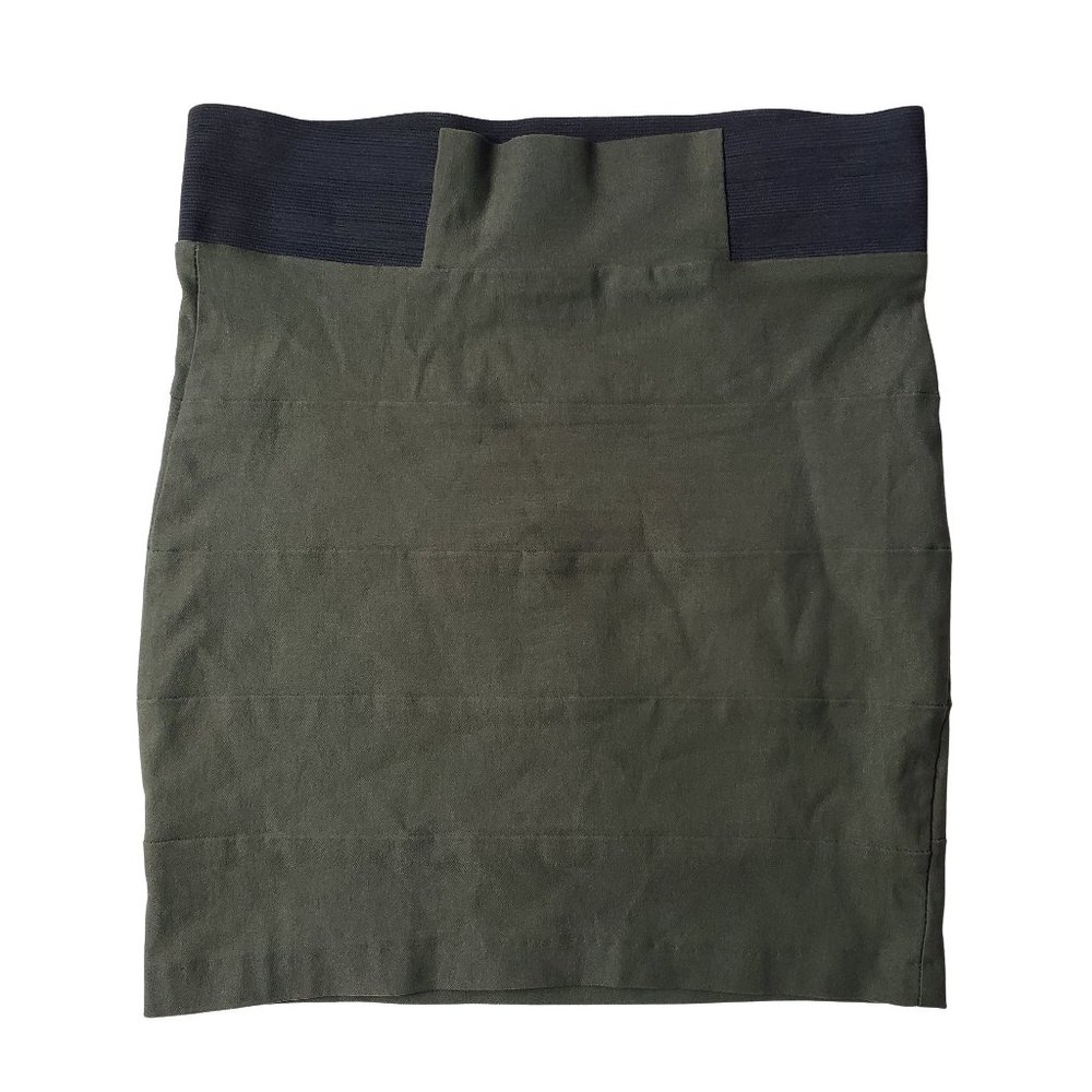Urban Behavior Bandage Fitted Mini Skirt Party Women's Medium Army Green